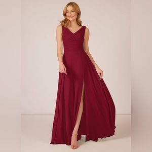 Azazie Bianca in Burgundy - Floor Length Bridesmaid’s Dress!